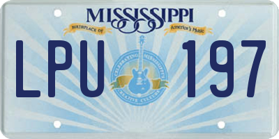 MS license plate LPU197
