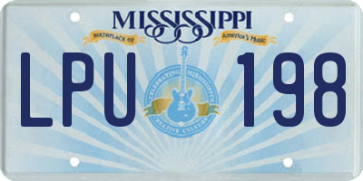 MS license plate LPU198