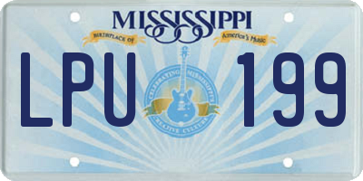 MS license plate LPU199