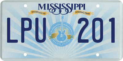 MS license plate LPU201