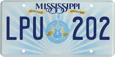 MS license plate LPU202