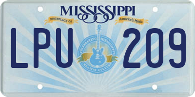 MS license plate LPU209