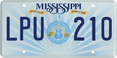MS license plate LPU210