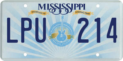 MS license plate LPU214
