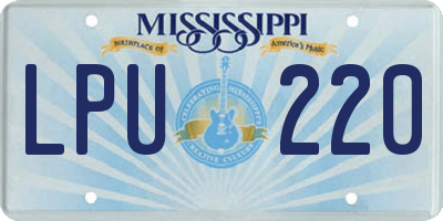 MS license plate LPU220
