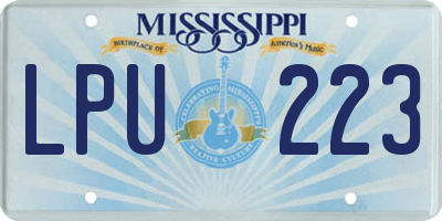 MS license plate LPU223
