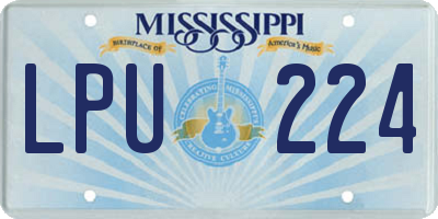 MS license plate LPU224