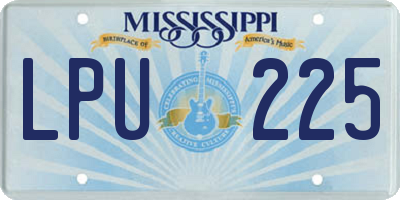 MS license plate LPU225