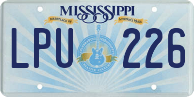 MS license plate LPU226