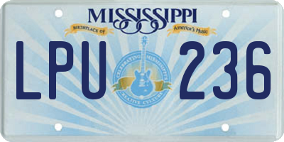 MS license plate LPU236