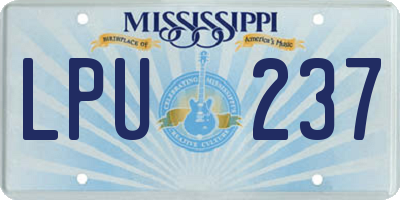 MS license plate LPU237
