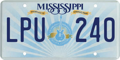 MS license plate LPU240