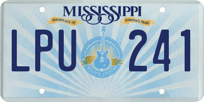 MS license plate LPU241