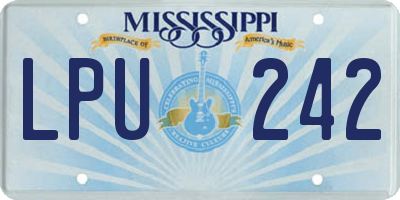 MS license plate LPU242