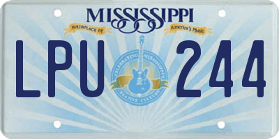 MS license plate LPU244