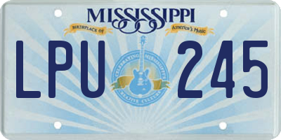 MS license plate LPU245