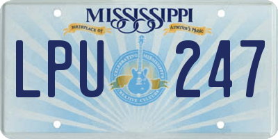 MS license plate LPU247