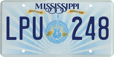 MS license plate LPU248