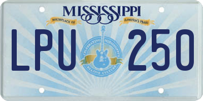 MS license plate LPU250
