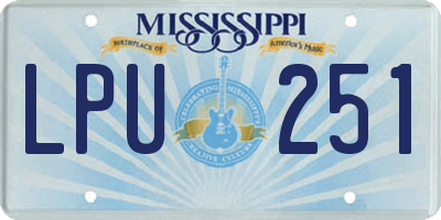 MS license plate LPU251