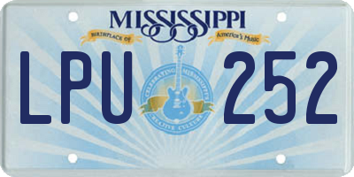 MS license plate LPU252