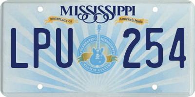 MS license plate LPU254