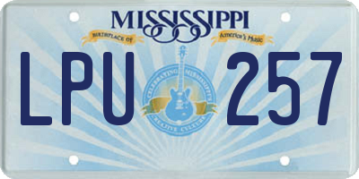 MS license plate LPU257