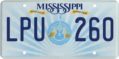 MS license plate LPU260