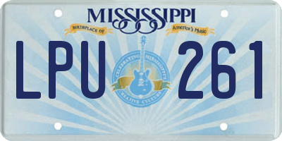 MS license plate LPU261
