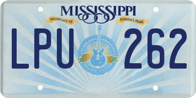 MS license plate LPU262