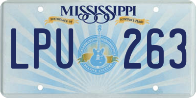 MS license plate LPU263
