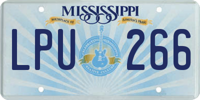 MS license plate LPU266