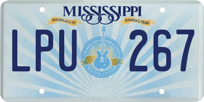 MS license plate LPU267