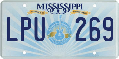 MS license plate LPU269