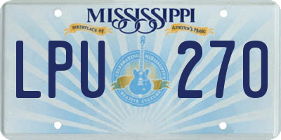 MS license plate LPU270
