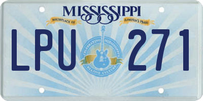 MS license plate LPU271