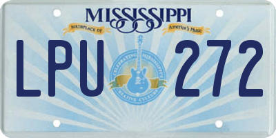 MS license plate LPU272