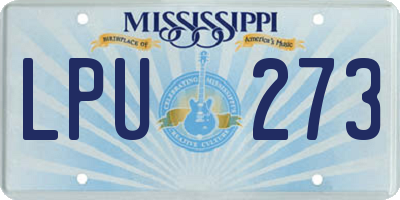 MS license plate LPU273