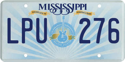 MS license plate LPU276