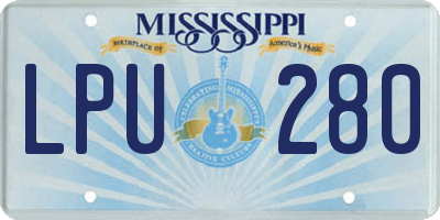MS license plate LPU280