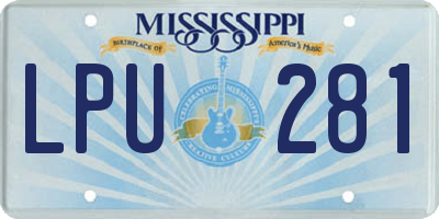 MS license plate LPU281