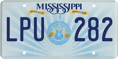 MS license plate LPU282