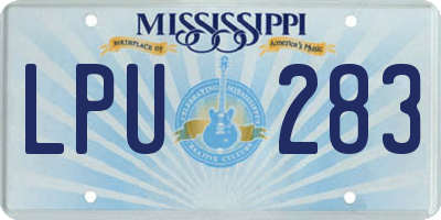 MS license plate LPU283