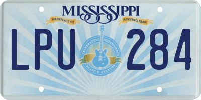 MS license plate LPU284