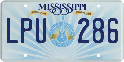 MS license plate LPU286