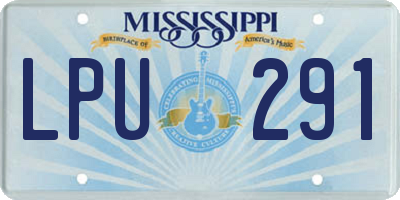 MS license plate LPU291