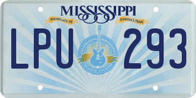 MS license plate LPU293
