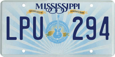MS license plate LPU294