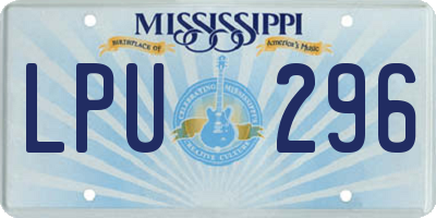 MS license plate LPU296