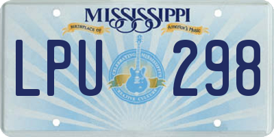 MS license plate LPU298